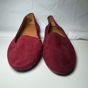 Womens Unisex H&M Size 7 EU 38 Maroon Ballet Flats Round Toe Everyday Casual